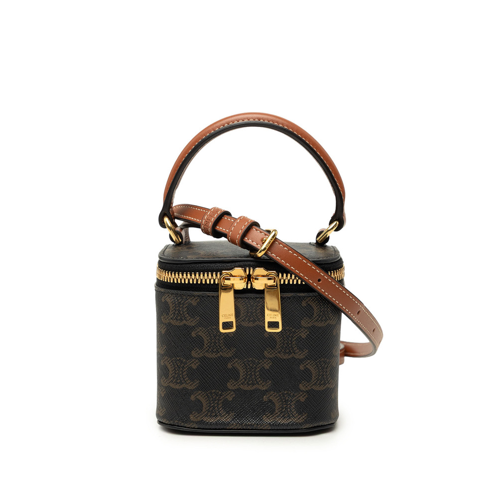 Pre-Loved Celine Mini Triomphe Coated Canvas Vanity Case